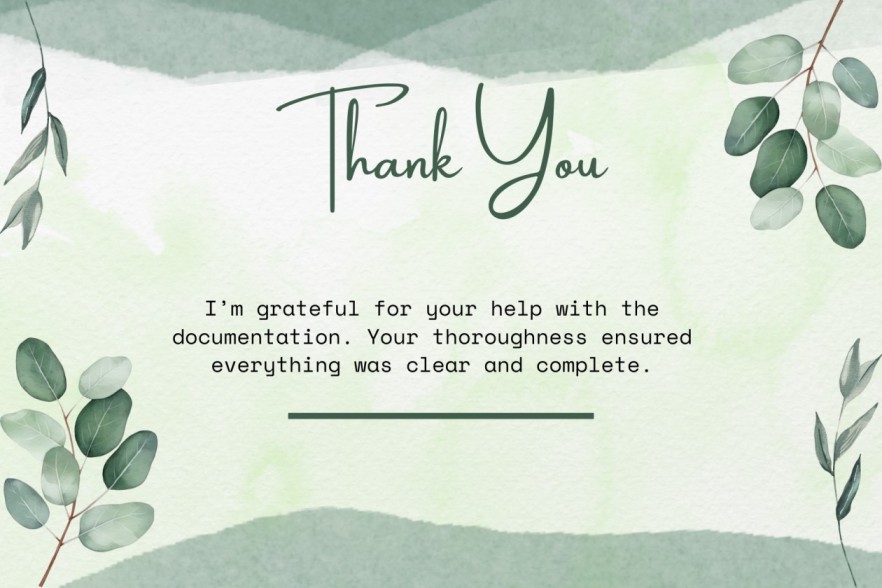 thankyou message card