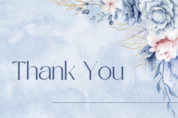 thank you message card